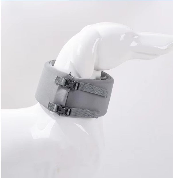 Gray dog collar on a mannequin with a white background