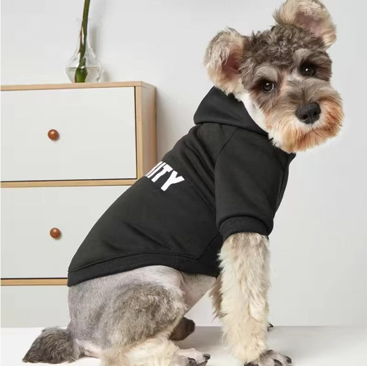 Dog Hoodie Fleece Black Security V2