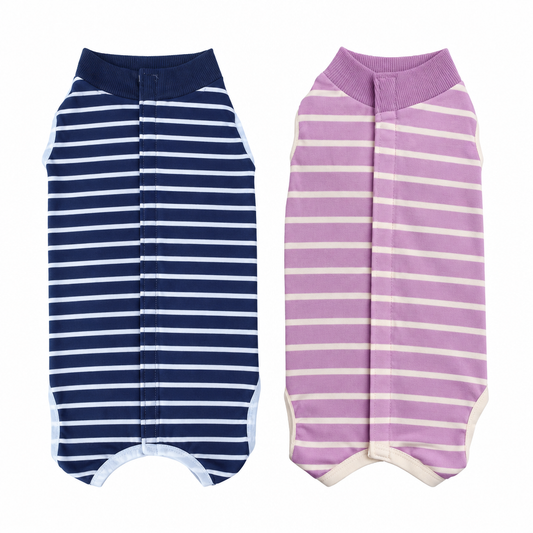 Medical Recovery Jumpsuit Stripes