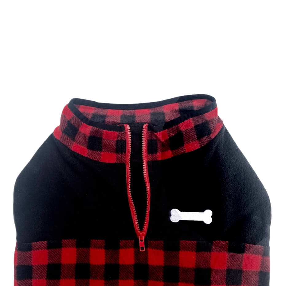 Sweater Fleece Red Check