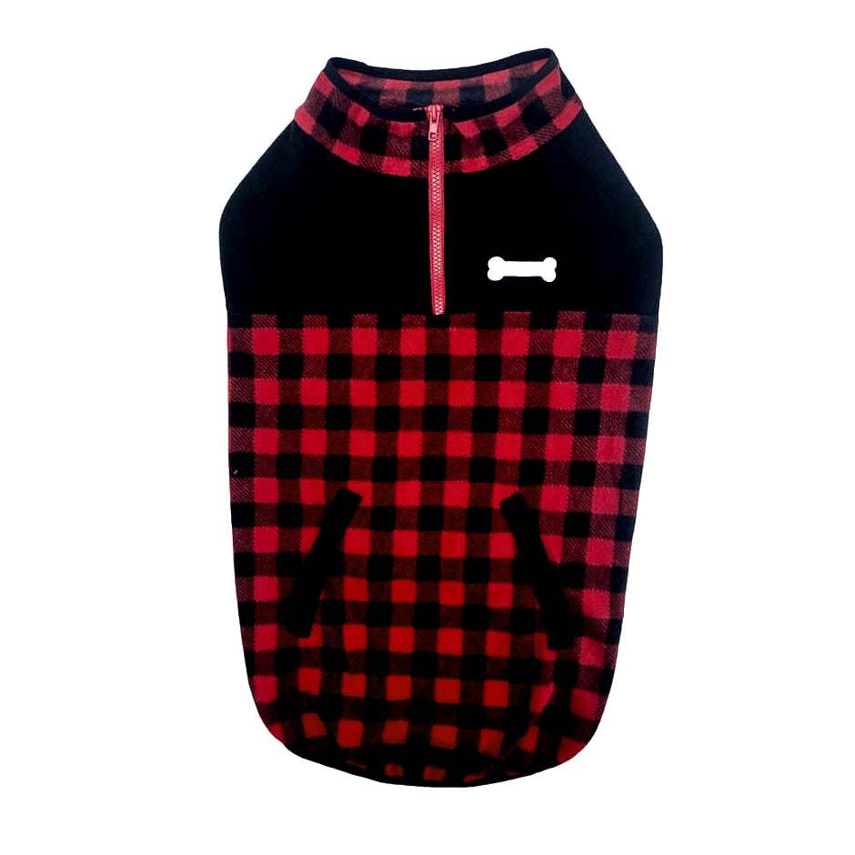 Sweater Fleece Red Check