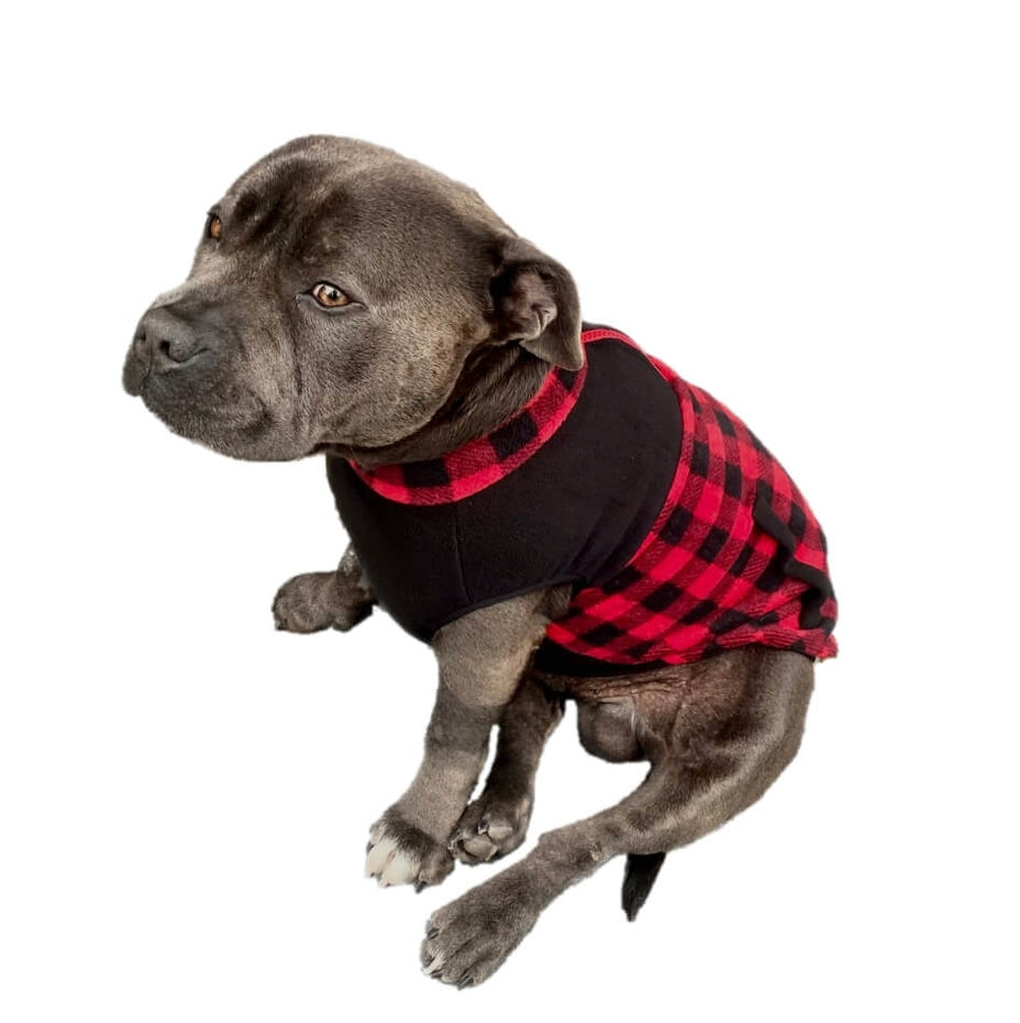 Sweater Fleece Red Check