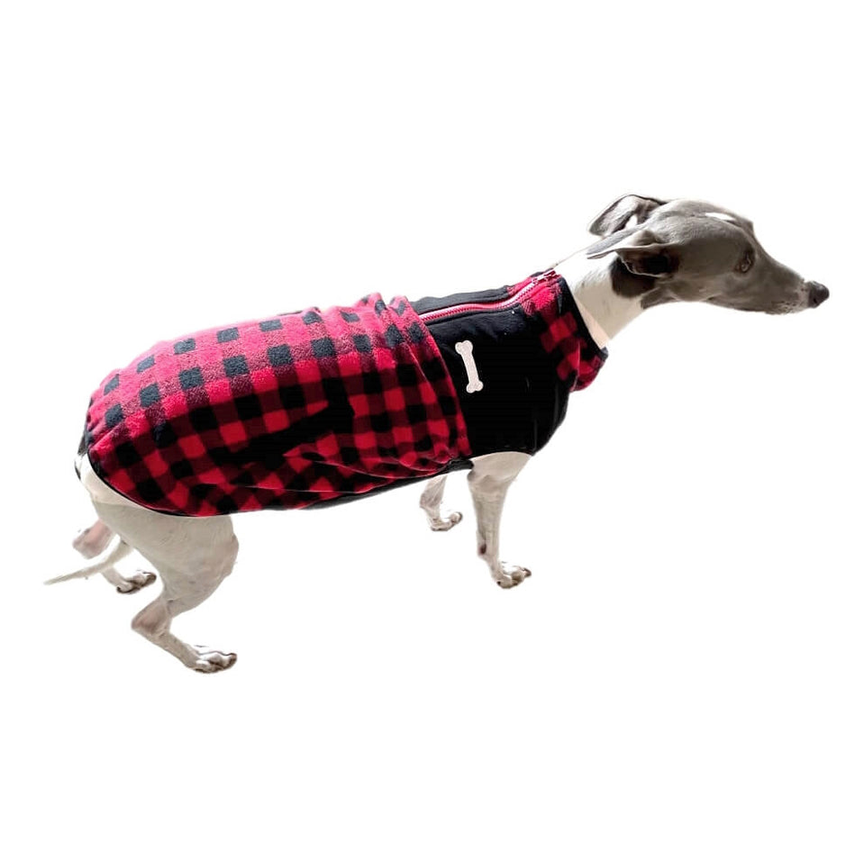 Sweater Fleece Red Check