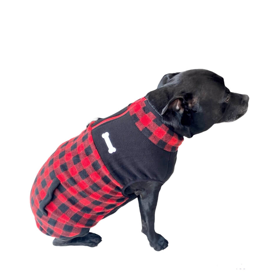 Sweater Fleece Red Check